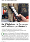 Die RFID-Palette, die Temperatur und Erschütterungen überwacht