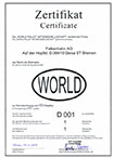 Certificate award document
