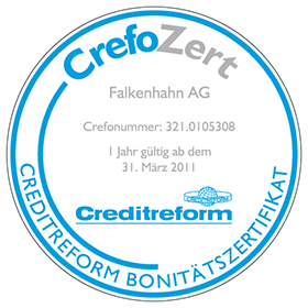 Платёжеспособность фирмы  Falkenhahn AG - Creditreform подтверждает