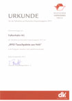 Urkunde für die Teilnahme am Deutschen Verpackungspreis 2013
